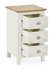 Julian Bowen White Oak Somerset Compact 3 Drawer Bedside Table - Image 9 of 10