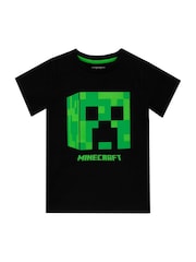 Character Black Minecraft Short Sleeve Creeper T-Shirt - Image 1 of 7