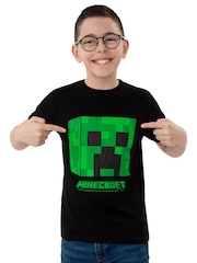 Character Black Minecraft Short Sleeve Creeper T-Shirt - Image 4 of 7
