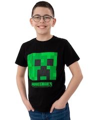 Character Black Minecraft Short Sleeve Creeper T-Shirt - Image 5 of 7
