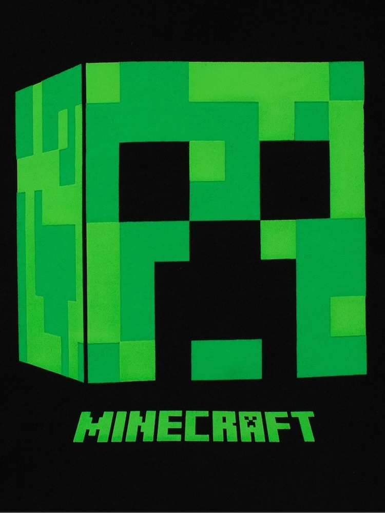 Character Black Minecraft Short Sleeve Creeper T-Shirt - Image 7 of 7