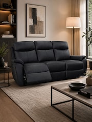 Aspire Furniture Black Kingsmere 3 Seater Power Recliner Sofa - Image 1 of 6