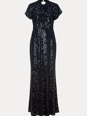 Phase Eight Blue Kayla Sequin Ombre Maxi Dress - Image 7 of 7