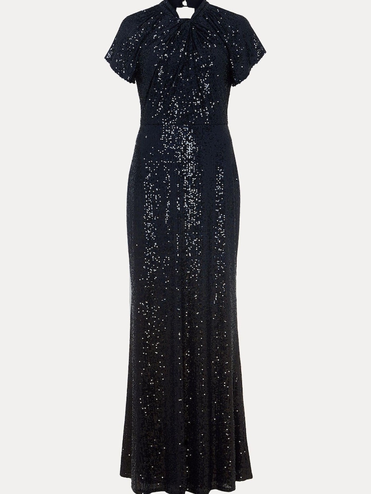 Phase Eight Blue Kayla Sequin Ombre Maxi Dress - Image 7 of 7