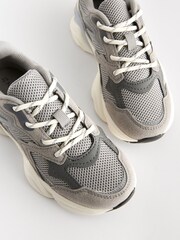Grey Standard Fit (F) Mesh Lace Trainers - Image 2 of 2