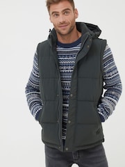 FatFace Green Launton Puffer Gilet - Image 1 of 4