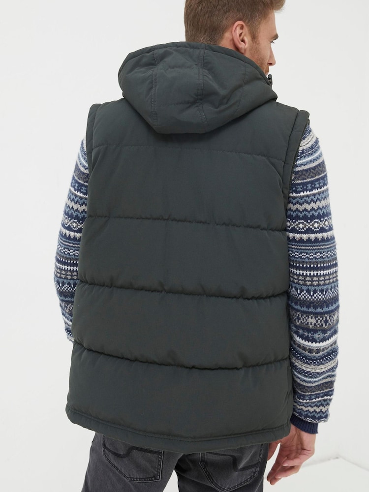 FatFace Green Launton Puffer Gilet - Image 2 of 4