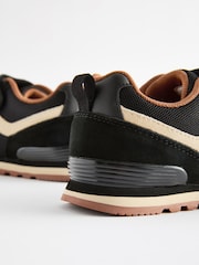 Black Standard Fit (F) One Strap Elastic Lace Trainers - Image 5 of 6