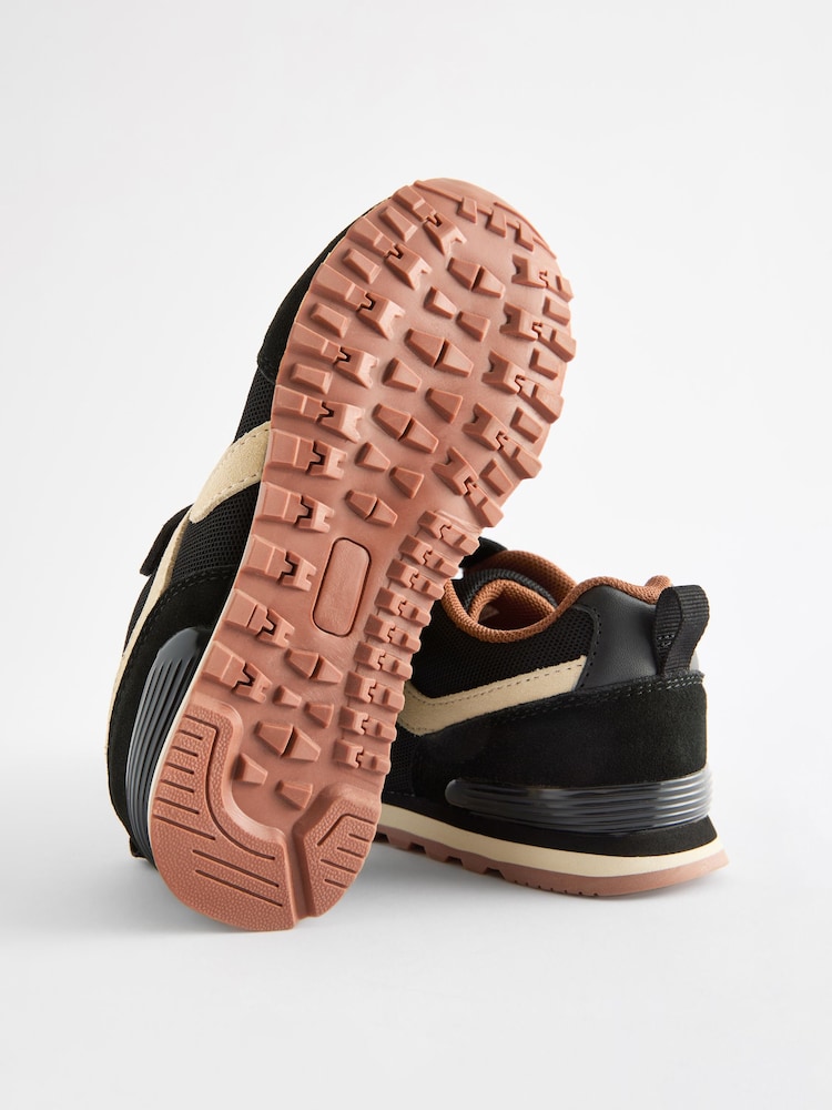 Black Standard Fit (F) One Strap Elastic Lace Trainers - Image 6 of 6