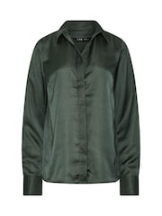 Long Tall Sally Green Satin Button Through Shirt - Image 6 of 7