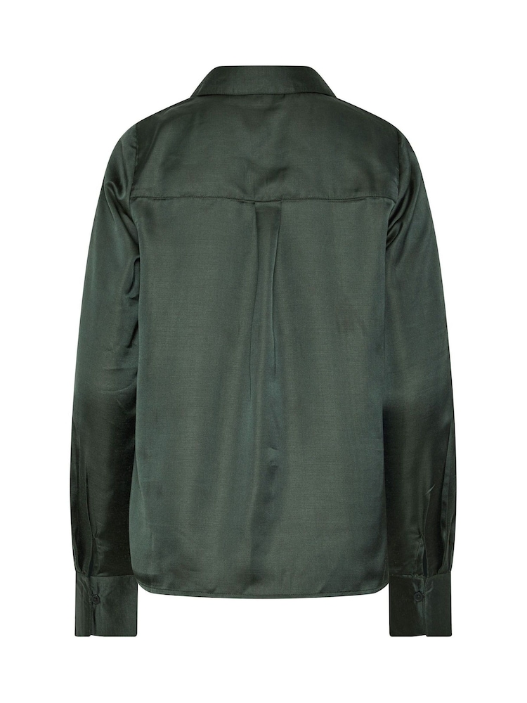 Long Tall Sally Green Satin Button Through Shirt - Image 7 of 7 Long Tall Sally Green Satin Button Through Shirt - Image 7 of 7
