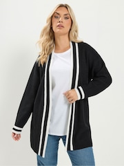 Yours Curve Black Tipped Cardigan - Image 1 of 6