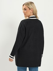 Yours Curve Black Tipped Cardigan - Image 3 of 6