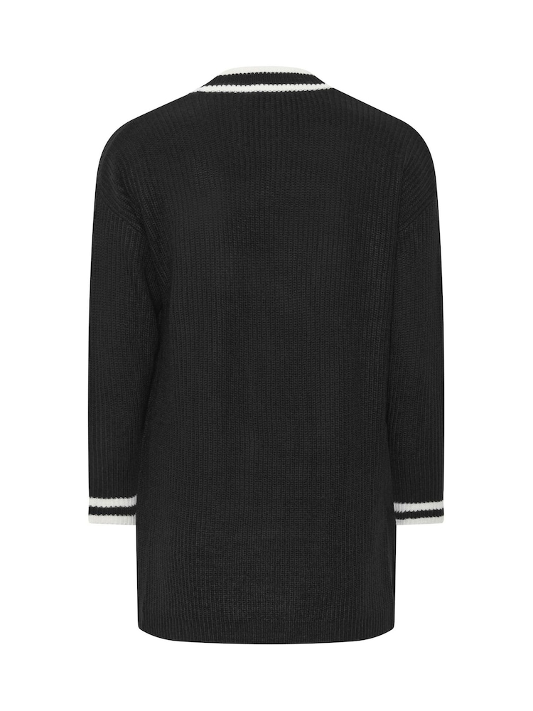 Yours Curve Black Tipped Cardigan - Image 6 of 6