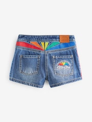 Little Bird by Jools Oliver Washed Denim Rainbow Embroidered 100% Cotton Skort - Imagen 6 de 8