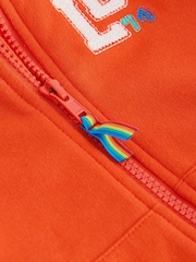 Little Bird by Jools Oliver Orange/Red Colourblock Borg Fleece Zip Up Hoodie - Image 7 of 8