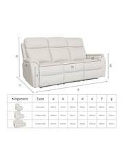 Aspire Furniture Tan Kingsmere 3 Seater Power Recliner Sofa - Image 7 of 7