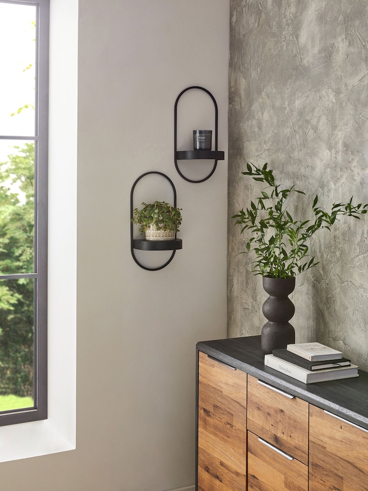 Black Bronx Set of 2 Display Shelves - Image 3 of 6