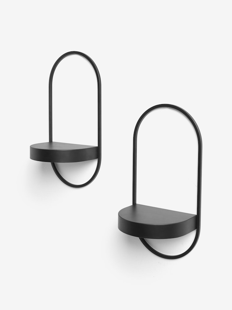 Black Bronx Set of 2 Display Shelves - Image 4 of 6