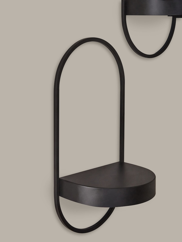 Black Bronx Set of 2 Display Shelves - Image 5 of 6