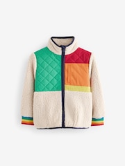 Little Bird by Jools Oliver Multi Colourblock Borg Fleece Jacket - Image 7 of 9