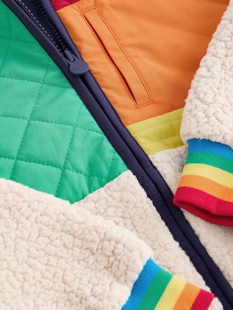 Little Bird by Jools Oliver Multi Colourblock Borg Fleece Jacket - Image 9 of 9