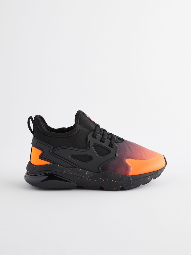 Orange/Black Elastic Lace Trainers - Image 2 of 6