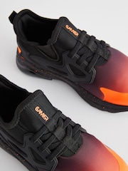 Orange/Black Elastic Lace Trainers - Image 3 of 6