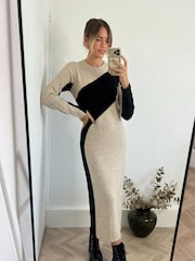 Style Cheat Gestricktes Farbblock-Pullover Midaxi-Kleid​​​​​​​ - Bild 3 von 4