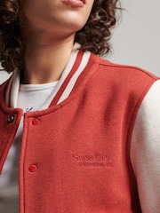 Superdry Red Vintage Logo Jersey Bomber Jacket - Image 3 of 3