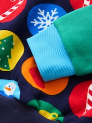 Little Bird by Jools Oliver Multi Christmas Festive 100% Cotton Sweatshirt - Image 6 of 7