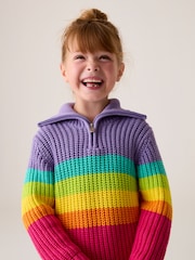 Little Bird by Jools Oliver Striped Knitted Jumper 100% Cotton Dress - Imagen 10 de 17