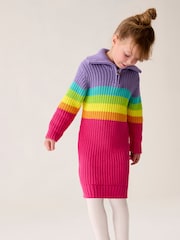 Little Bird by Jools Oliver Striped Knitted Jumper 100% Cotton Dress - Imagen 6 de 17