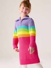 Little Bird by Jools Oliver Striped Knitted Jumper 100% Cotton Dress - Imagen 7 de 17