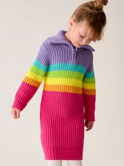 Little Bird by Jools Oliver Striped Knitted Jumper 100% Cotton Dress - Imagen 9 de 17