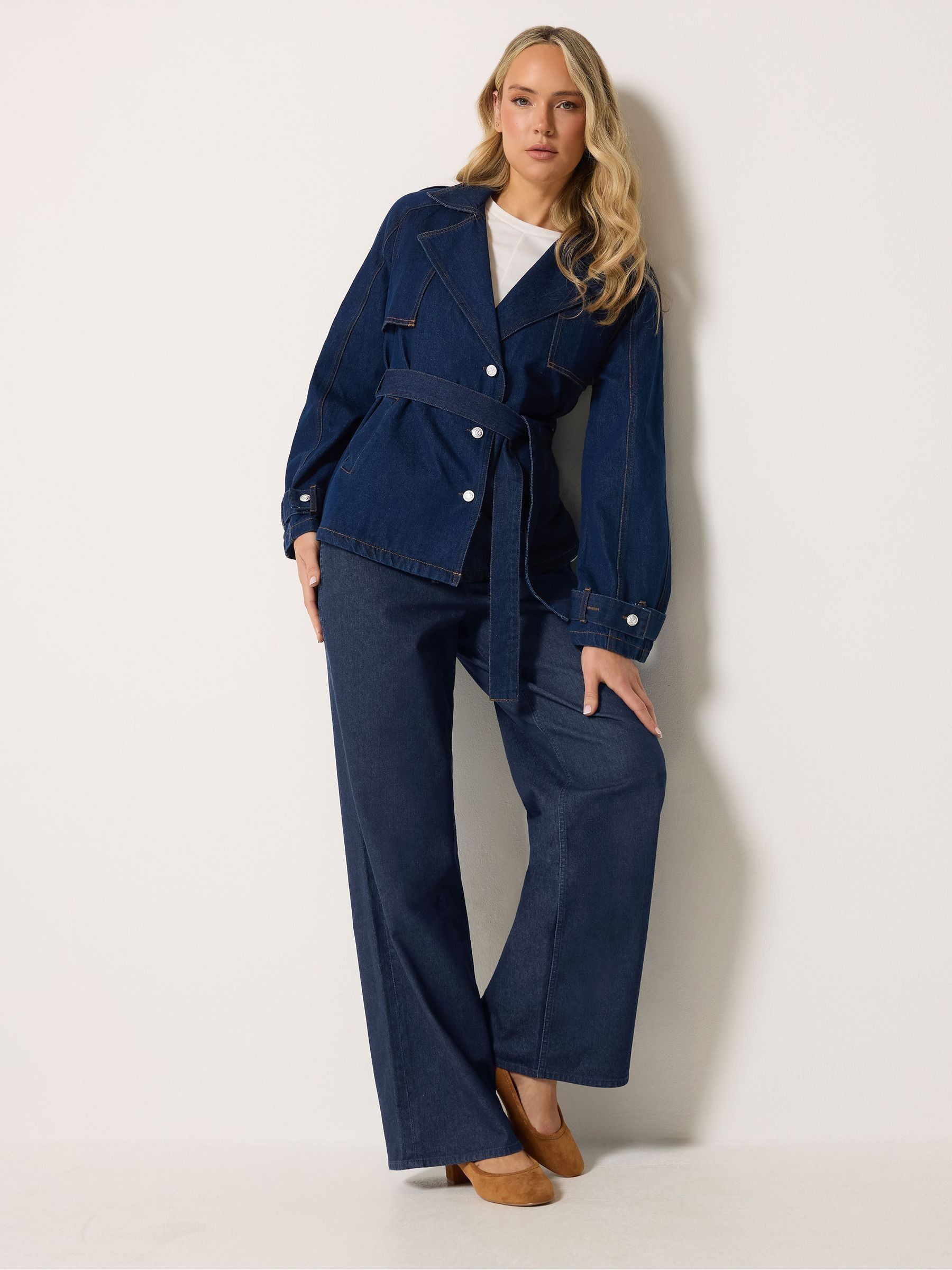 Long Tall Sally Women's Blue Pull On Wide Leg Jeans - Image 1