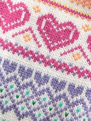 Little Bird by Jools Oliver Multi Pastel 100% Cotton Christmas Fairisle Pattern Knitted Jumper - Image 7 of 8