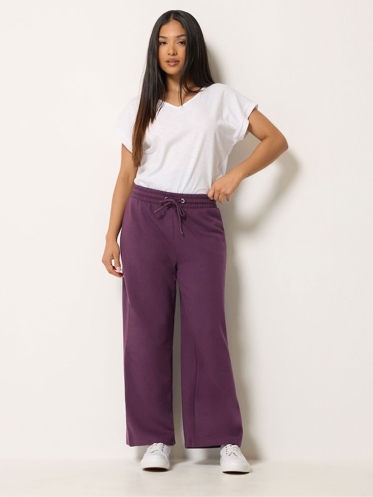M&Co Purple Petite Wide Leg Joggers - Image 1 of 6 M&Co Purple Petite Wide Leg Joggers - Image 1 of 6
