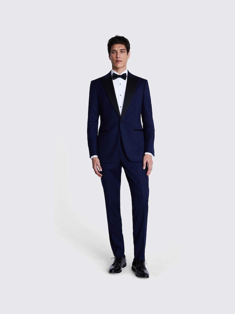 MOSS Blue Tailored Fit Twill Jacket - Image 1 of 5