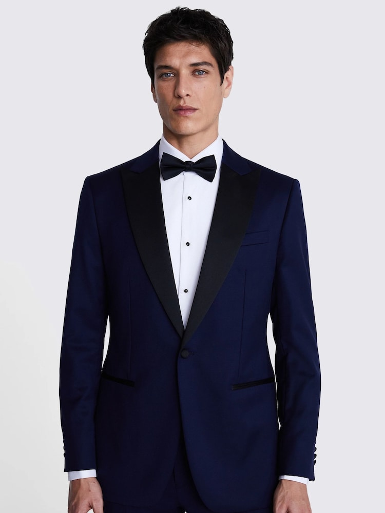 MOSS Blue Tailored Fit Twill Jacket - Image 2 of 5