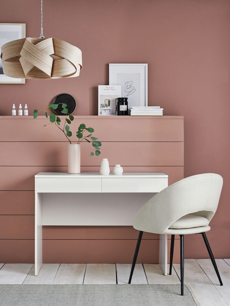 White Flynn 2 Drawer Console Dressing Table - Image 1 of 6