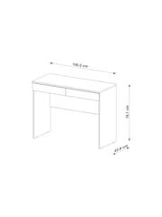 White Flynn 2 Drawer Console Dressing Table - Image 3 of 6