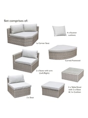 Rowlinson Grey Garden Marbella Rattan Effect Multifunction Furniture Set with Over 15 Seating Configurations - Image 14 of 14