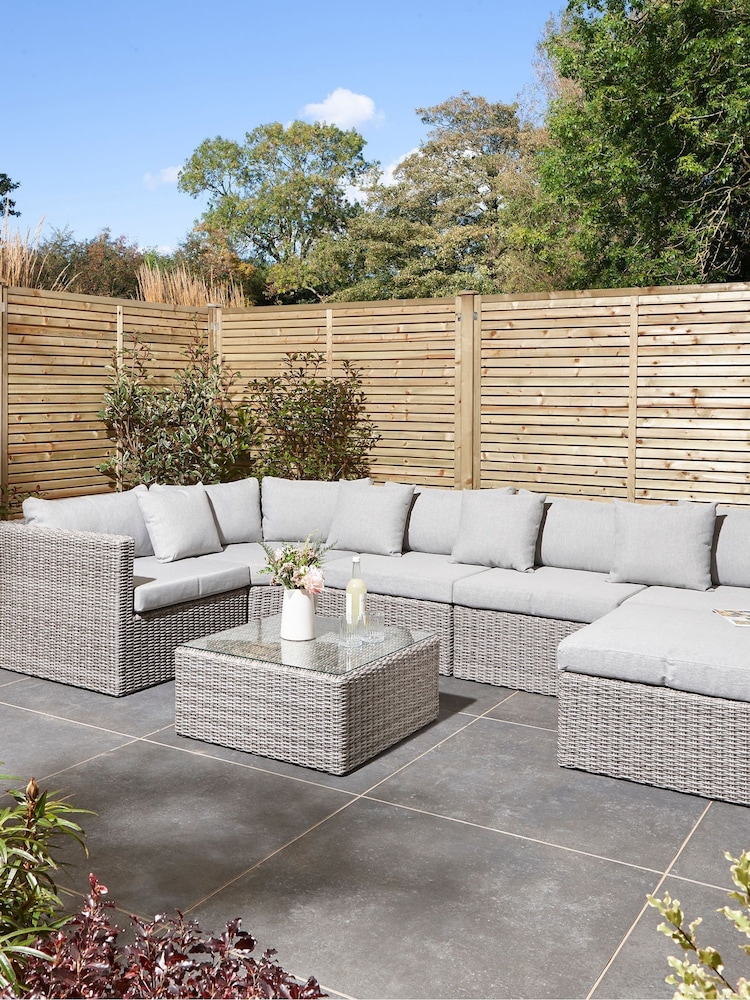 Rowlinson Grey Garden Marbella Rattan Effect Multifunction Furniture Set with Over 15 Seating Configurations - Image 2 of 14