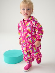 Little Bird by Jools Oliver Pink Star Rainbow Waterproof Puddlesuit - Image 1 of 10