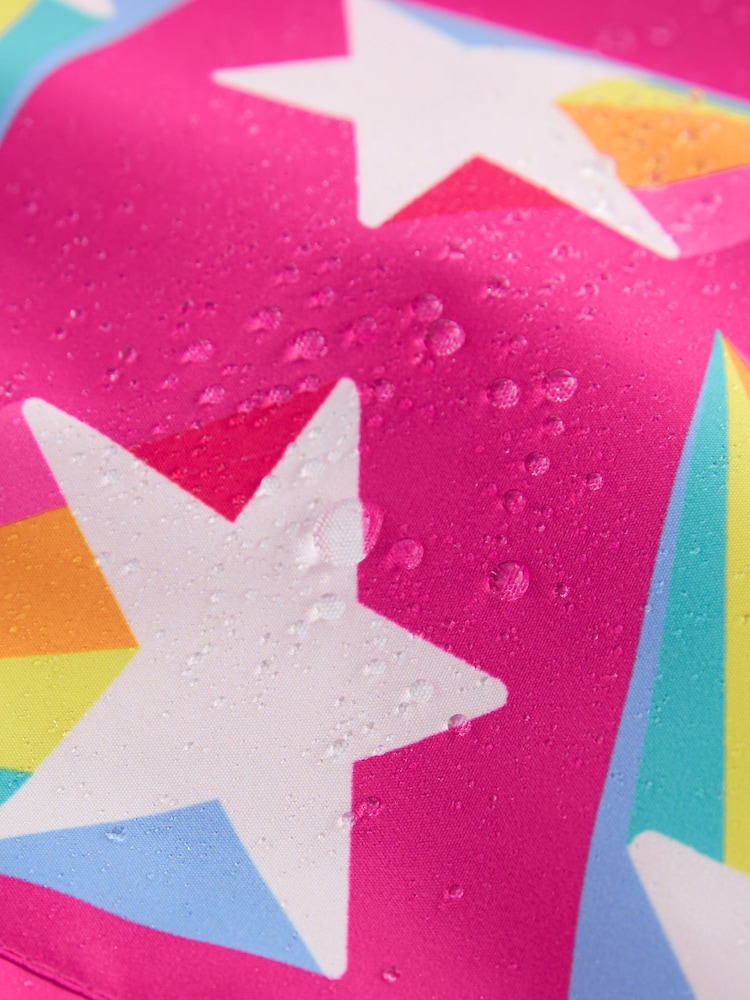 Little Bird by Jools Oliver Pink Star Rainbow Waterproof Puddlesuit - Image 10 of 10