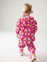 Little Bird by Jools Oliver Pink Star Rainbow Waterproof Puddlesuit - Image 4 of 10