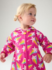 Little Bird by Jools Oliver Pink Star Rainbow Waterproof Puddlesuit - Image 5 of 10