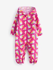 Little Bird by Jools Oliver Pink Star Rainbow Waterproof Puddlesuit - Image 7 of 10