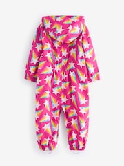 Little Bird by Jools Oliver Pink Star Rainbow Waterproof Puddlesuit - Image 8 of 10